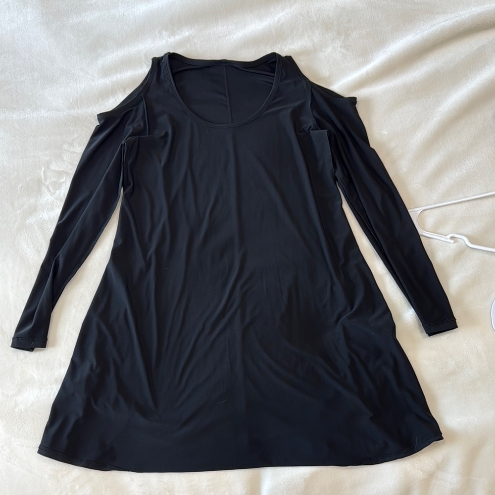 Karen Kane Black Cold Shoulder A-Line Dress